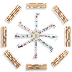 uvcany wooden trays with angled slots for organized domino display