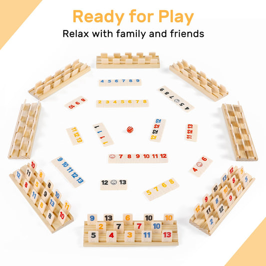 uvcany Rummy Cube 8 wooden racks keep tiles organized and surfaces protected