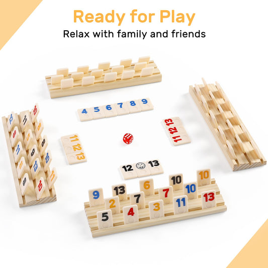 uvcany four wooden racks with non-slip felt secure tile placement.