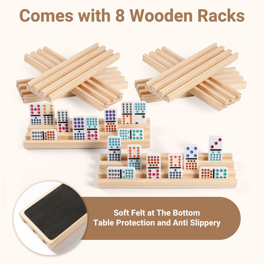 uvcany wooden racks securely hold dominos upright for quick setup