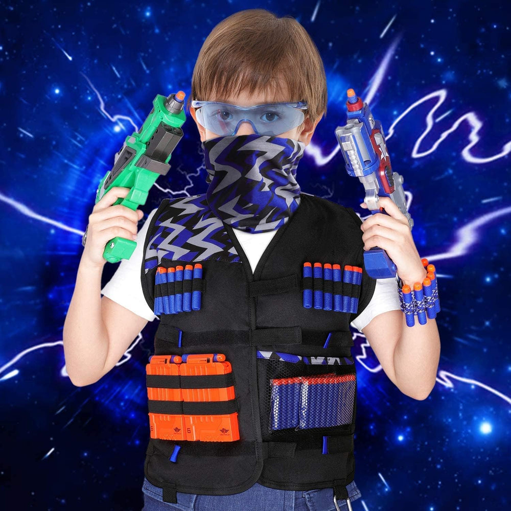UWANTME full kit assembled for kids ready to start their Nerf skirmish