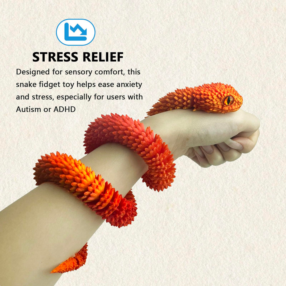 UXBSTM 3D-printed snake desk pet with realistic detailing.