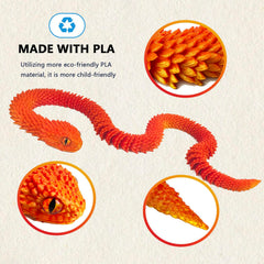 UXBSTM snake toy with hinged design for varied poses.