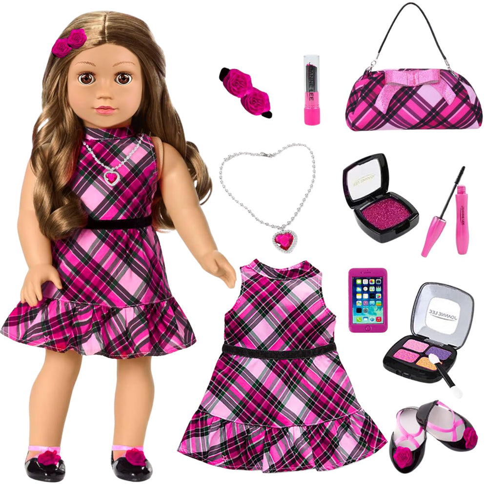UZIDBTO 18-inch doll dress and accessories for imaginative dress-up play.