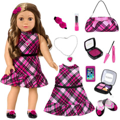 UZIDBTO 18-inch doll dress and accessories for imaginative dress-up play.