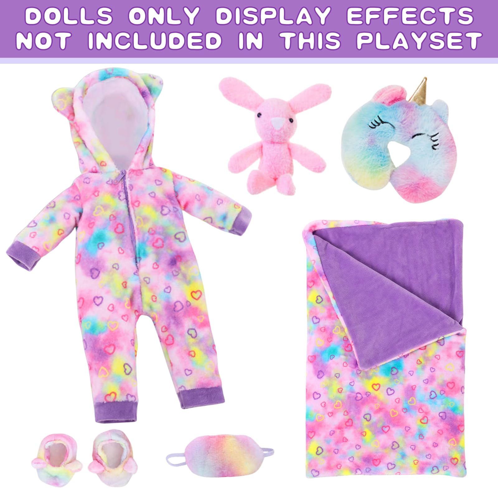 UZIDBTO unicorn pillow for 18-inch dolls during sleepovers