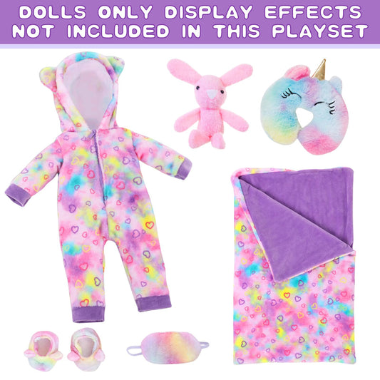 UZIDBTO unicorn pillow for 18-inch dolls during sleepovers