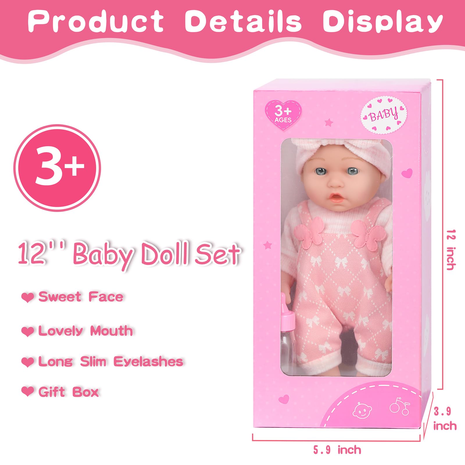 UZIDBTO doll close-up shows sparkling eyes and soft attire for nurturing play