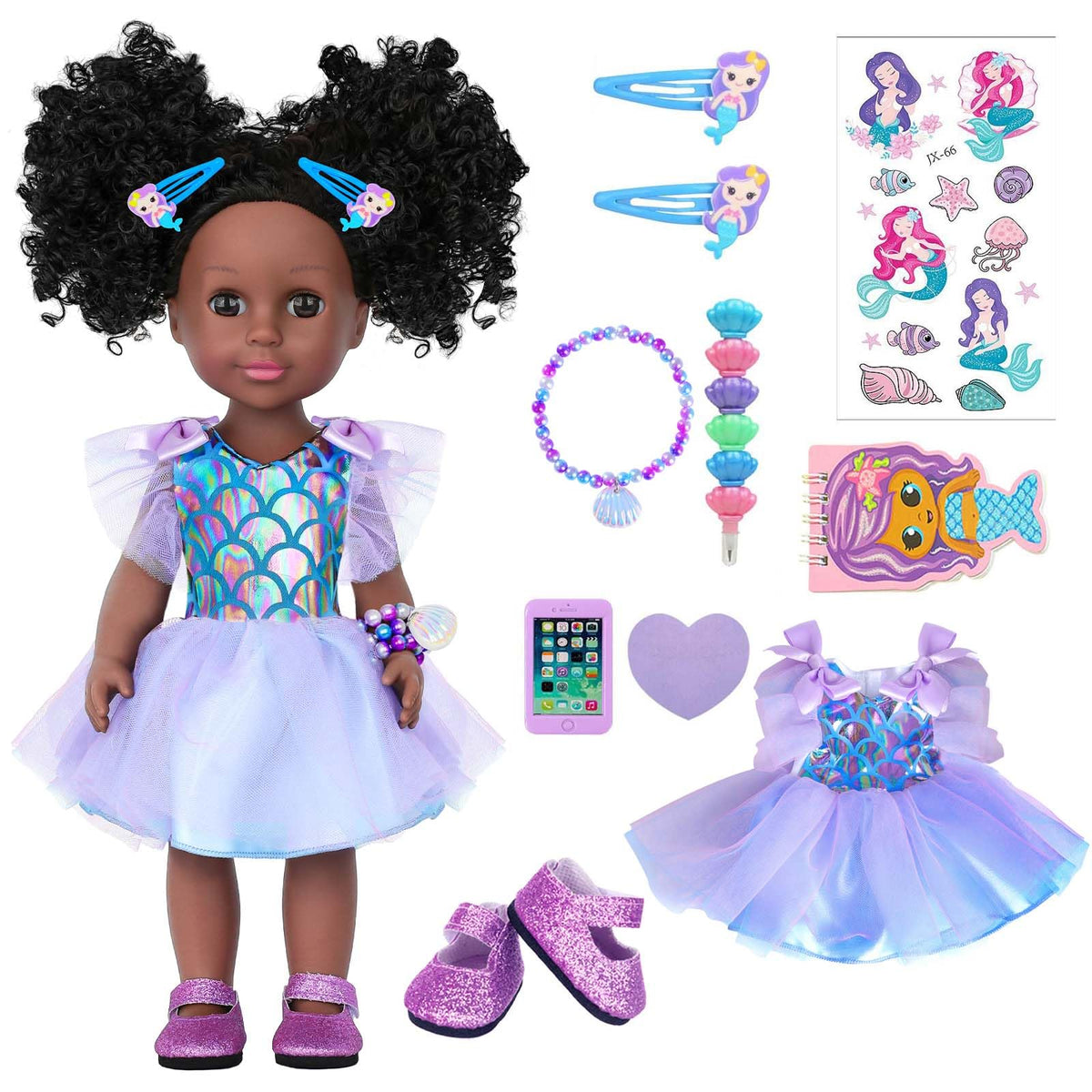 UZIDBTO black doll face offers lifelike expression for imaginative play