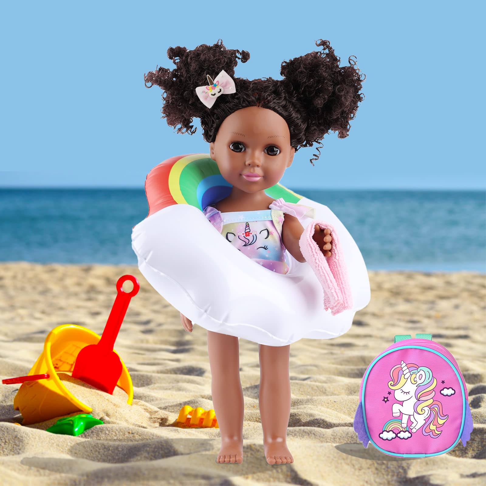 UZIDBTO black doll swimsuit completes vacation-ready looks