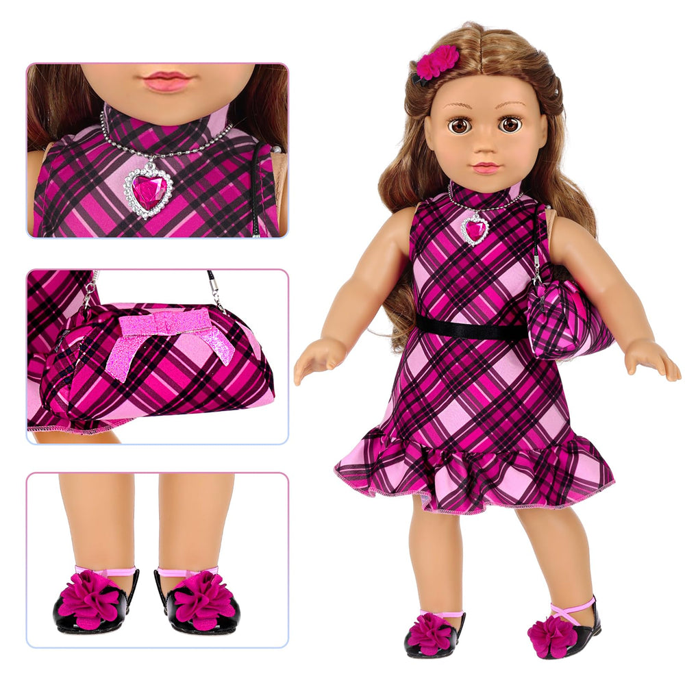 UZIDBTO doll shoes and dress set enhances complete outfit play.