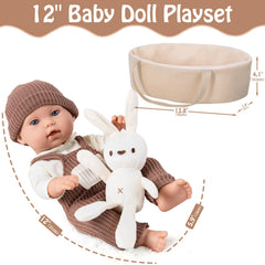UZIDBTO knit outfit on baby doll enhances cozy pretend dressing