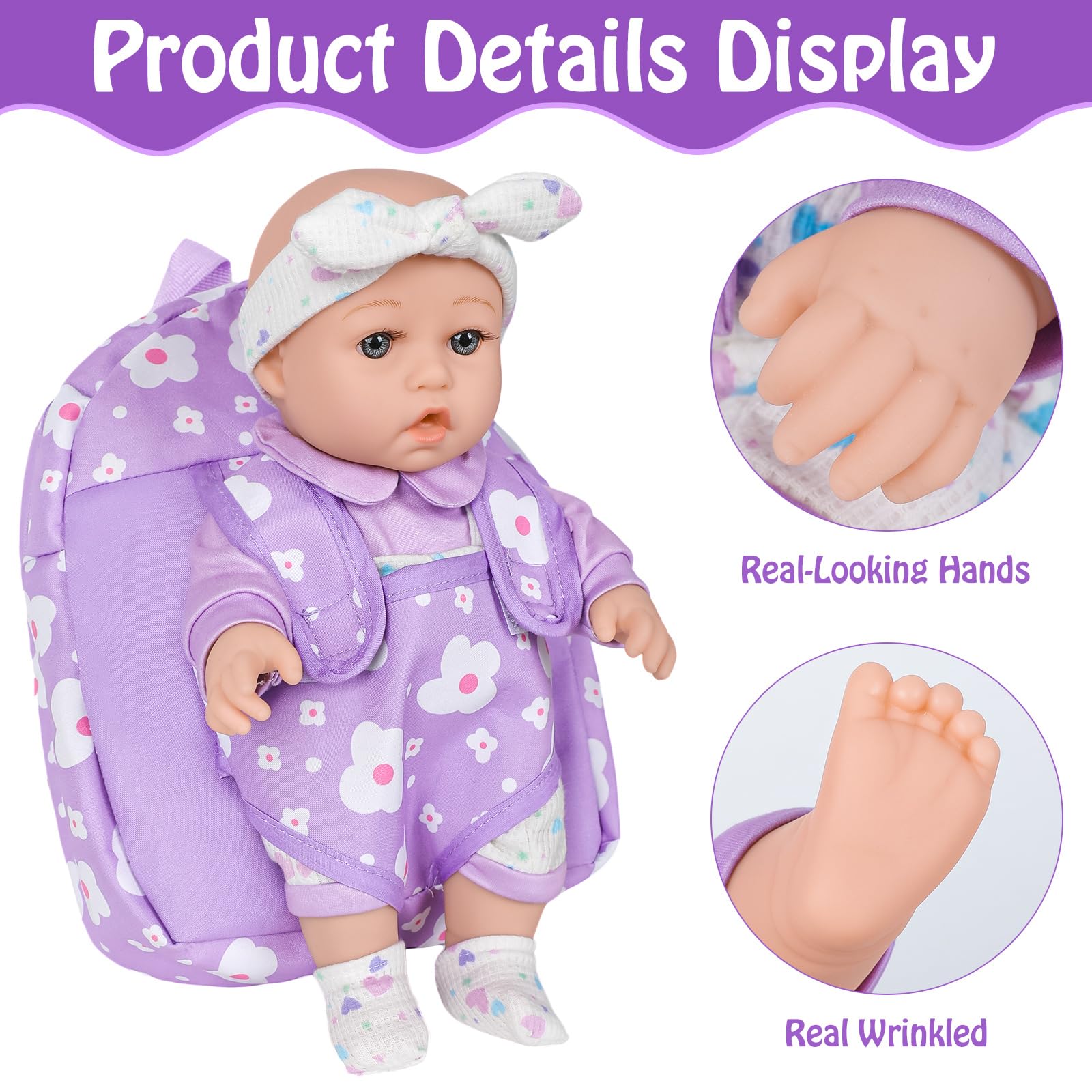 UZIDBTO purple hanky complements outfits and nurturing playtime moments.