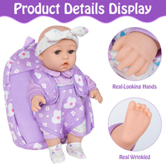 UZIDBTO purple hanky complements outfits and nurturing playtime moments.