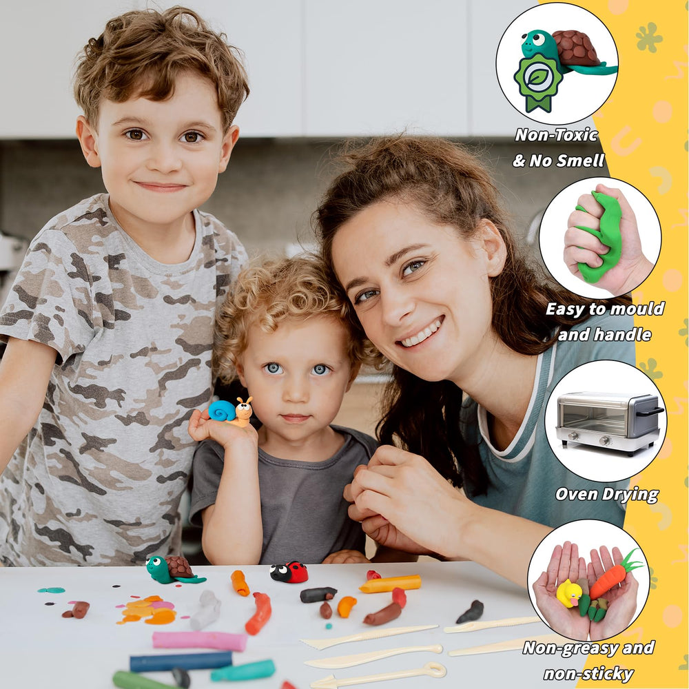 UZLU multicolor clay blocks mix to create gradients and textures.