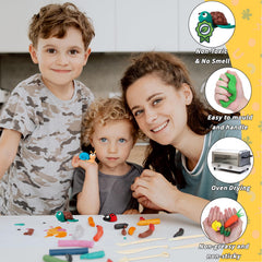 UZLU multicolor clay blocks mix to create gradients and textures.