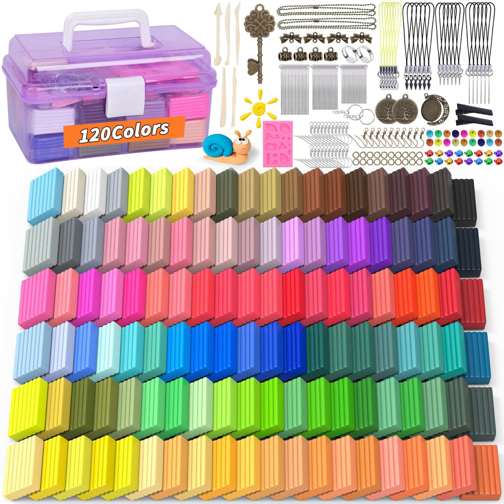 UZLU polymer clay 120 colors set for vibrant, versatile crafting projects.