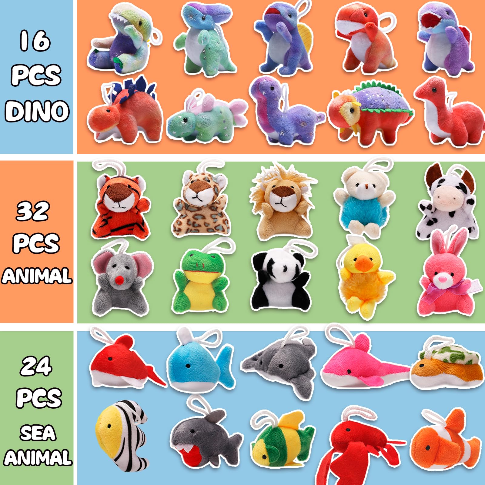 Uzoxlsn jungle animal plush, assorted colors for goody bags.