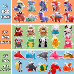 Uzoxlsn jungle animal plush, assorted colors for goody bags.