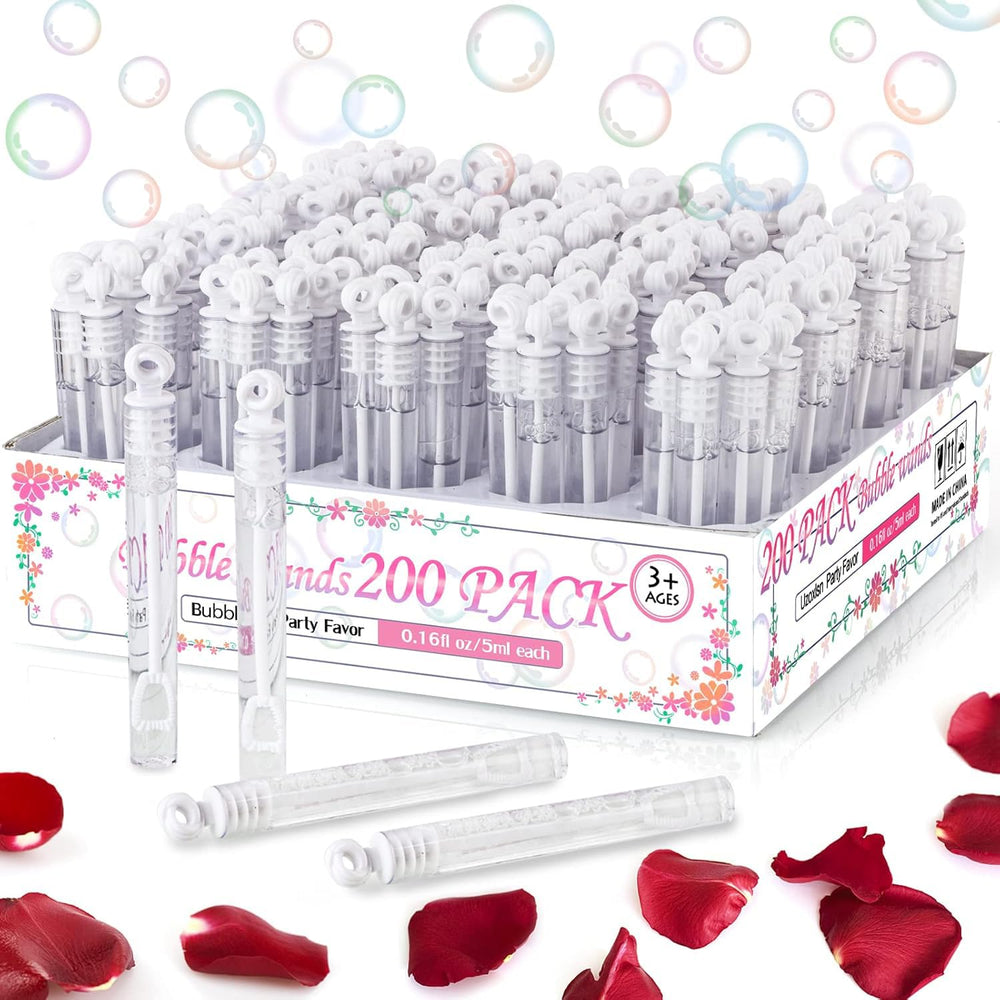 Uzoxlsn bubble wands 200-pack tubes for bulk wedding favors