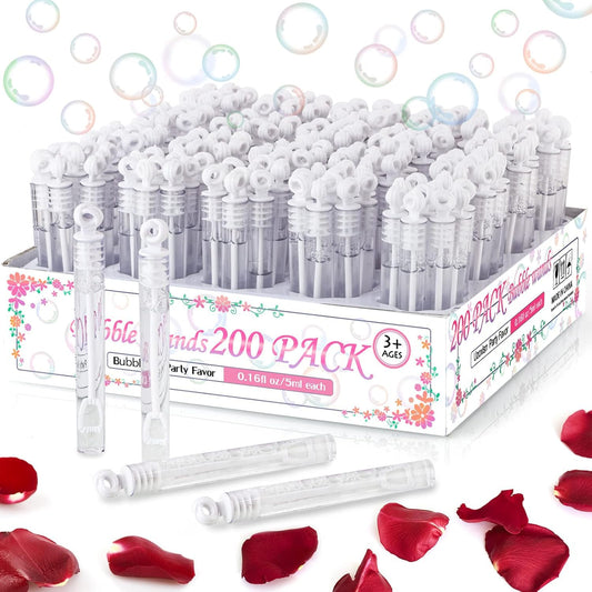 Uzoxlsn bubble wands 200-pack tubes for bulk wedding favors