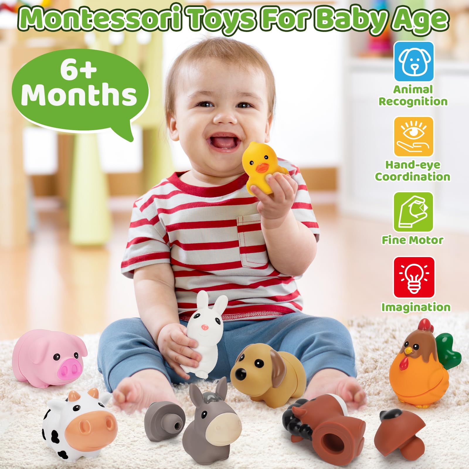 V-Opitos BPA-free soft vinyl animals keep play safe and enjoyable.
