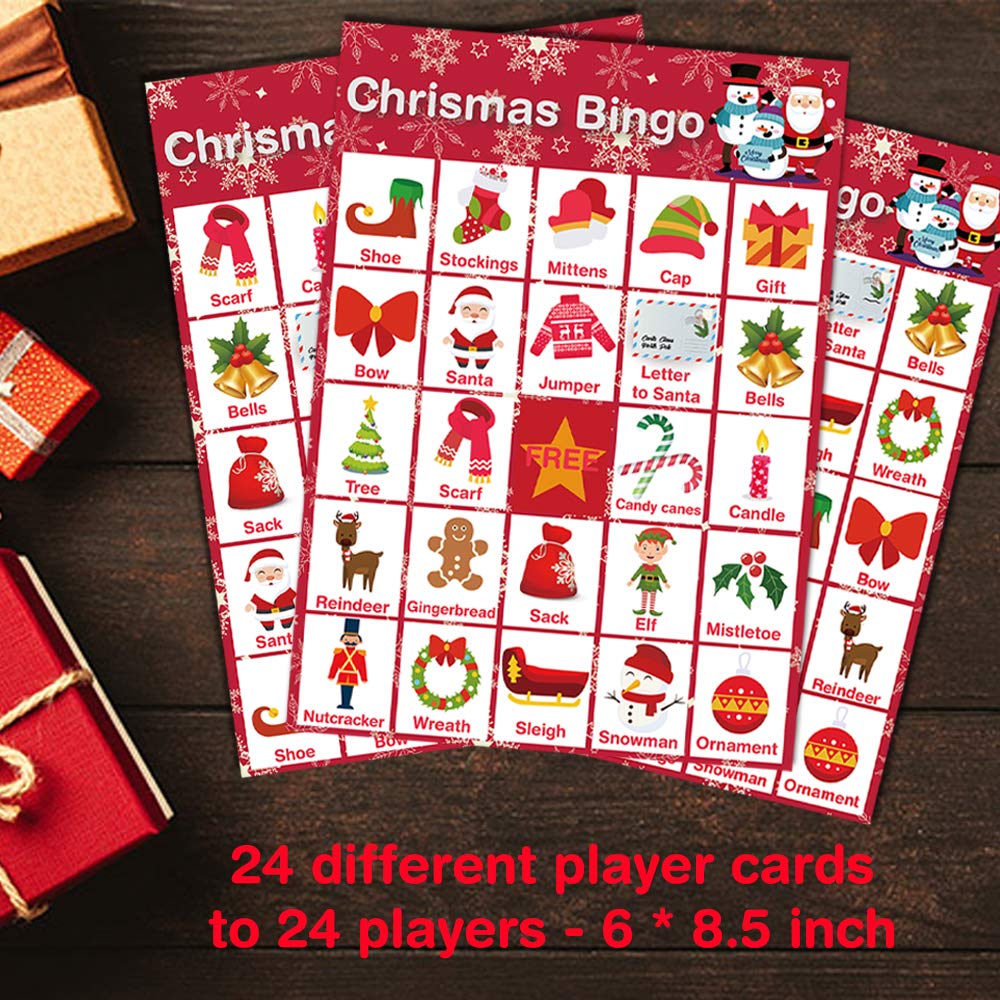 V-Opitos Christmas bingo patterns with cute festive visuals.