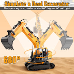 V-Opitos RC excavator lights and sounds boost immersion.