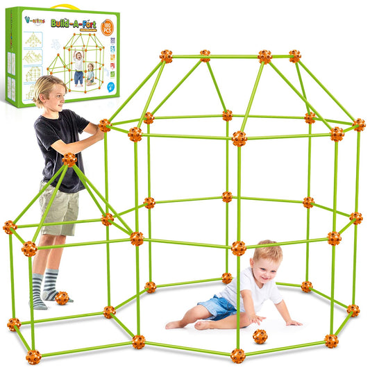V-Opitos fort-building 180-pcs set enables imaginative castle constructions for kids.