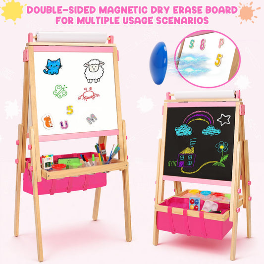V-Opitos adjustable-height easel growing with your child during art adventures.