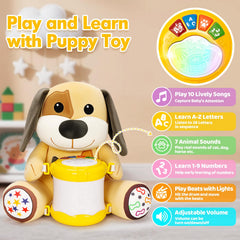 V-Opitos drum toy lights up when struck for interactive sensory fun.