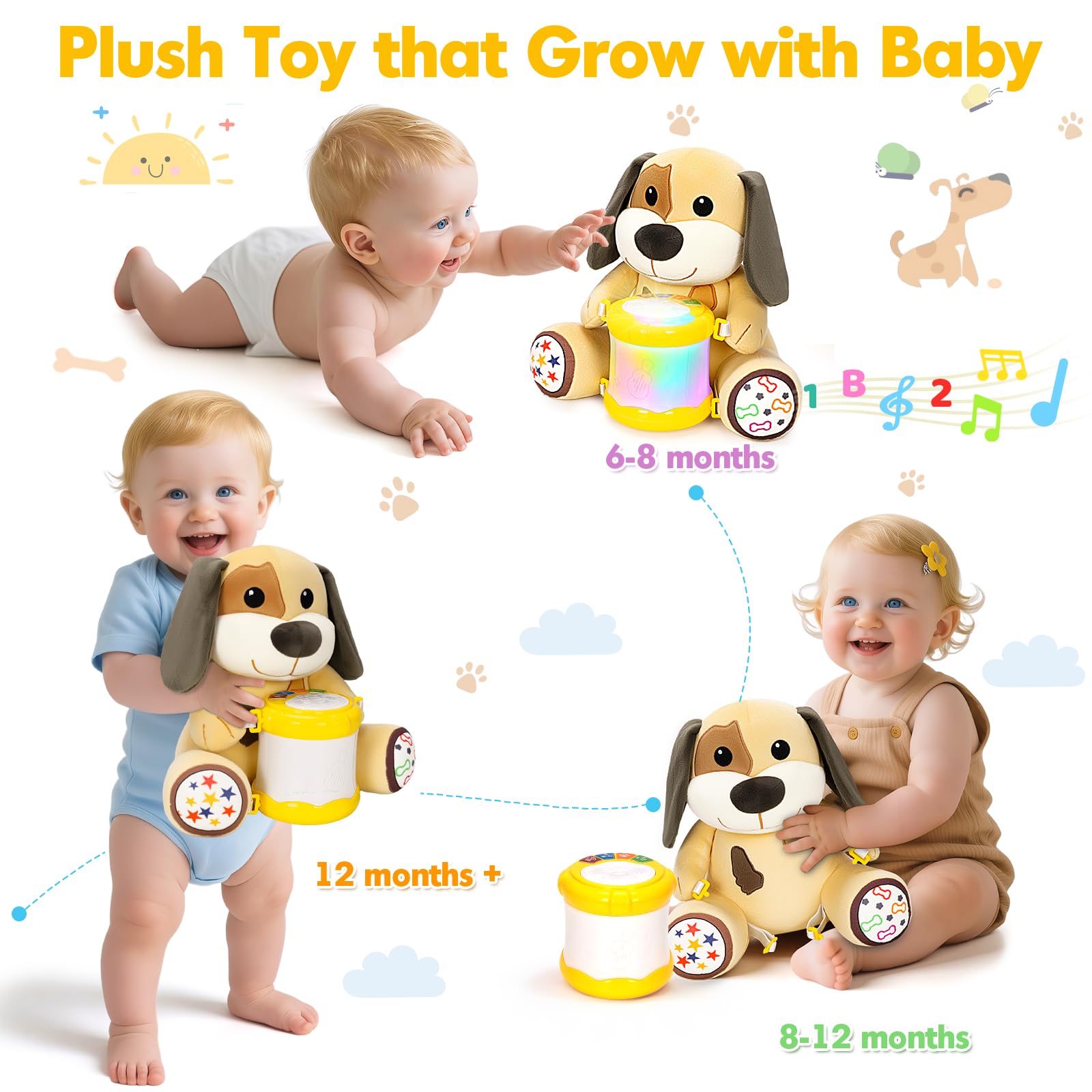 V-Opitos crinkle-ear dog offers soothing sounds and extra sensory exploration.