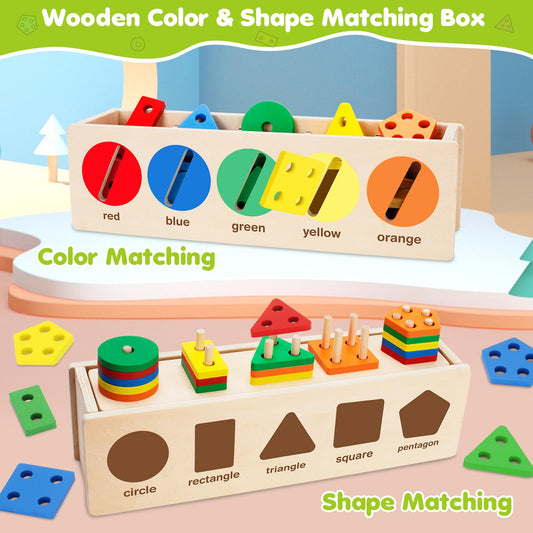 V-Opitos wood chips in five shapes support early counting and patterning skills.