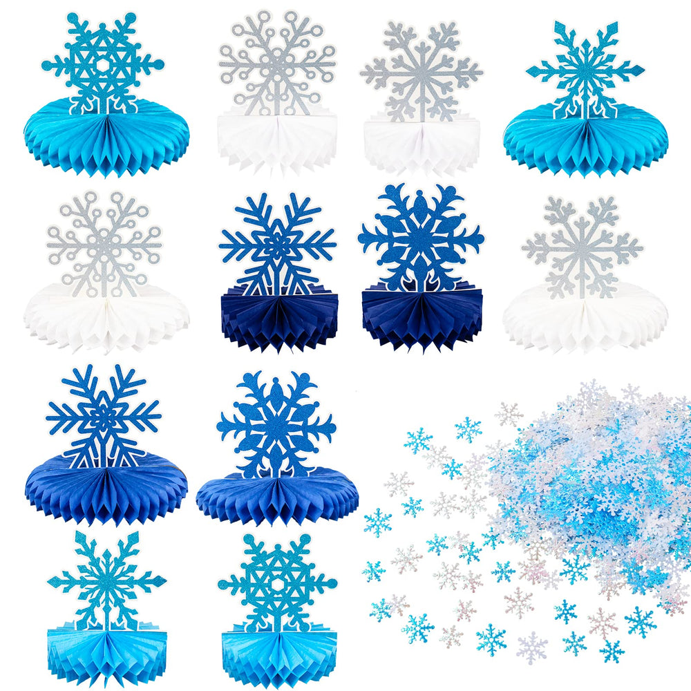 VABAMNA Frozen Winter centerpiece in blue for festive table decor