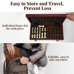 Vahome foam-slot storage keeps pieces organized for travel.