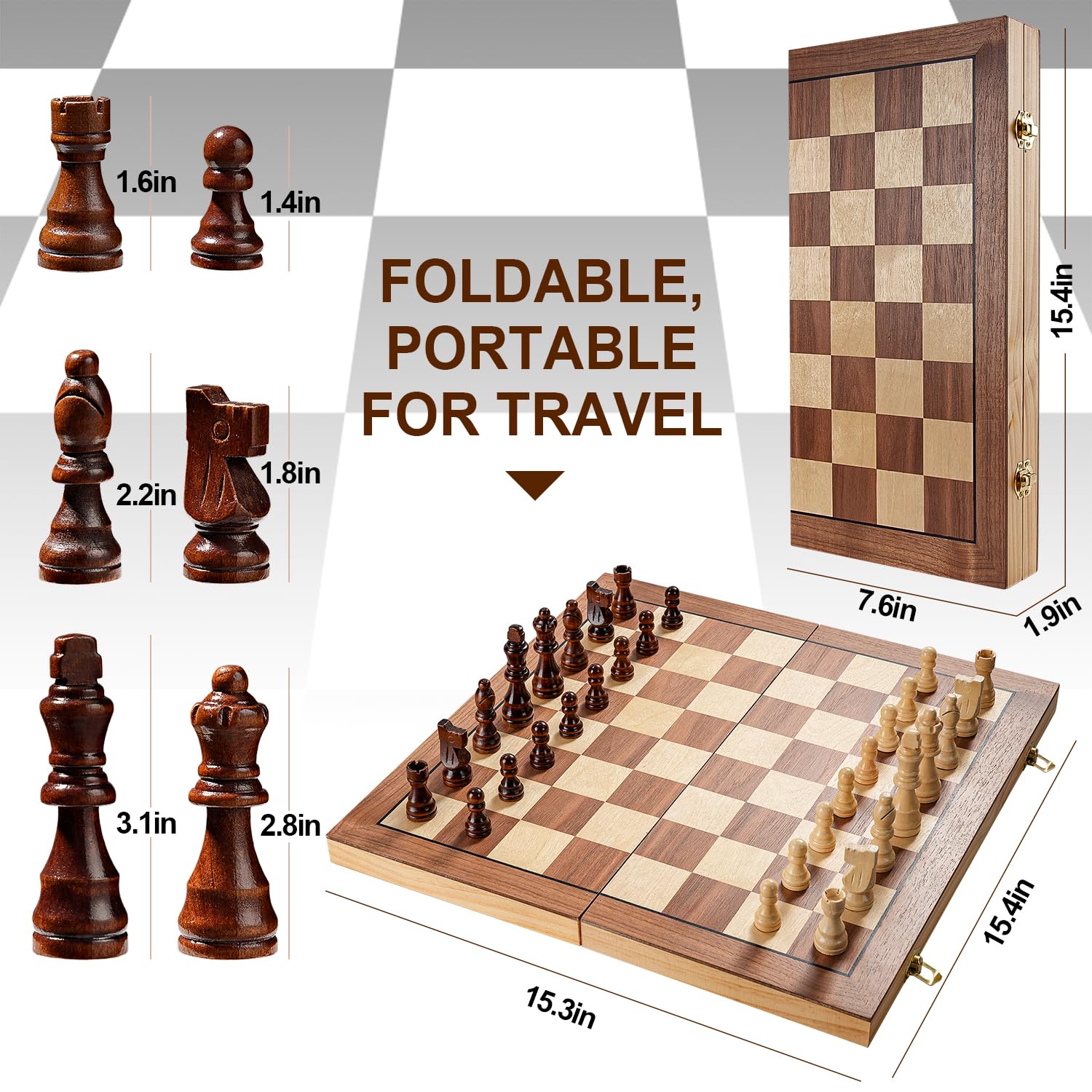 Vahome handmade chess pieces with felt underside for protection and grip