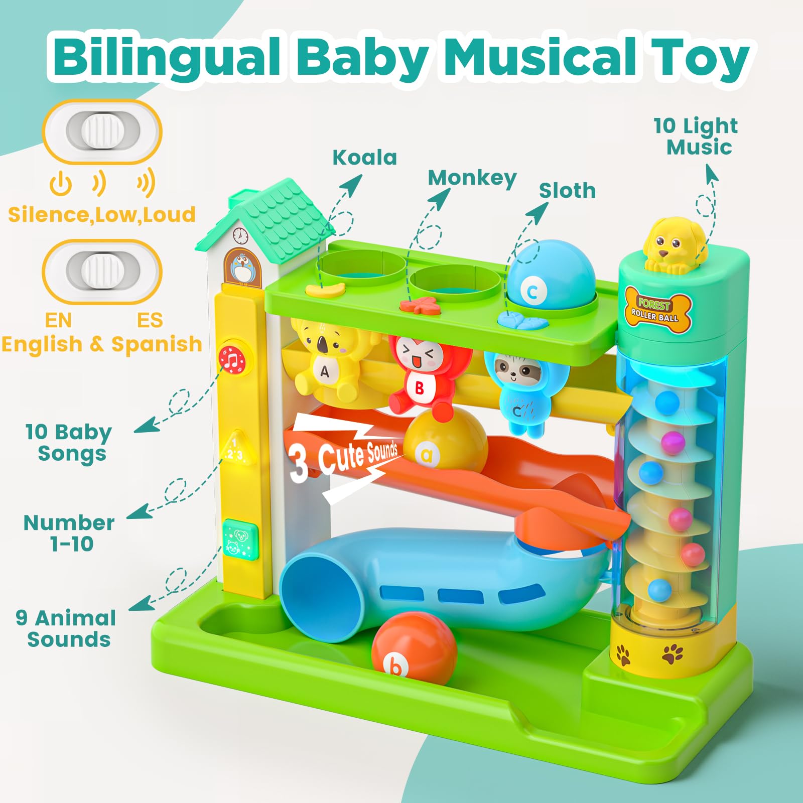 Vahome ball drop toy learning-numbers-animals: teaches songs and sounds.