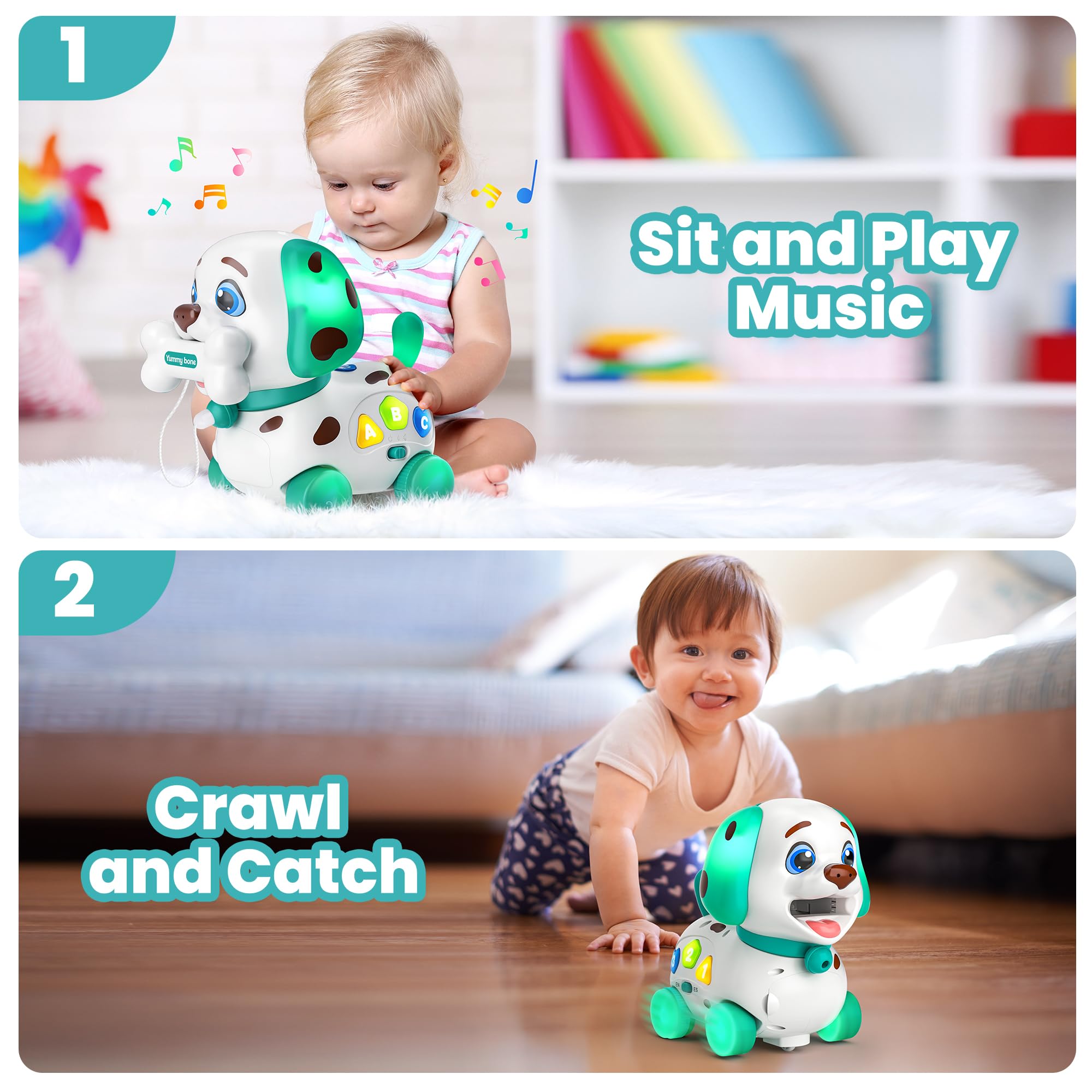 Vahome Puppy Toy crawling action invites baby to chase and move