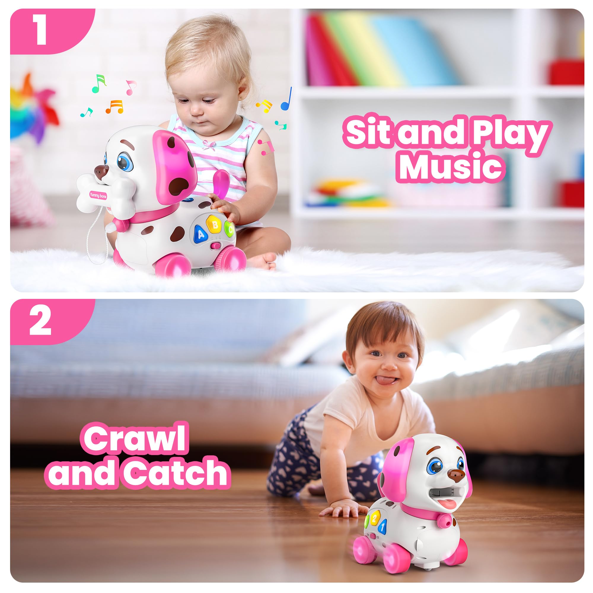 Vahome Puppy Toy walking steps demo supports first steps and motor confidence.