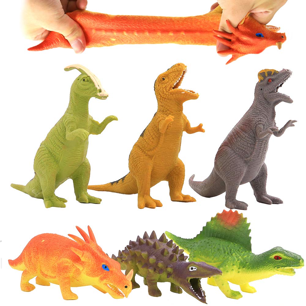 ValeforToy 8-inch six-pack dinosaurs in a kids' gift-ready package for playtime.