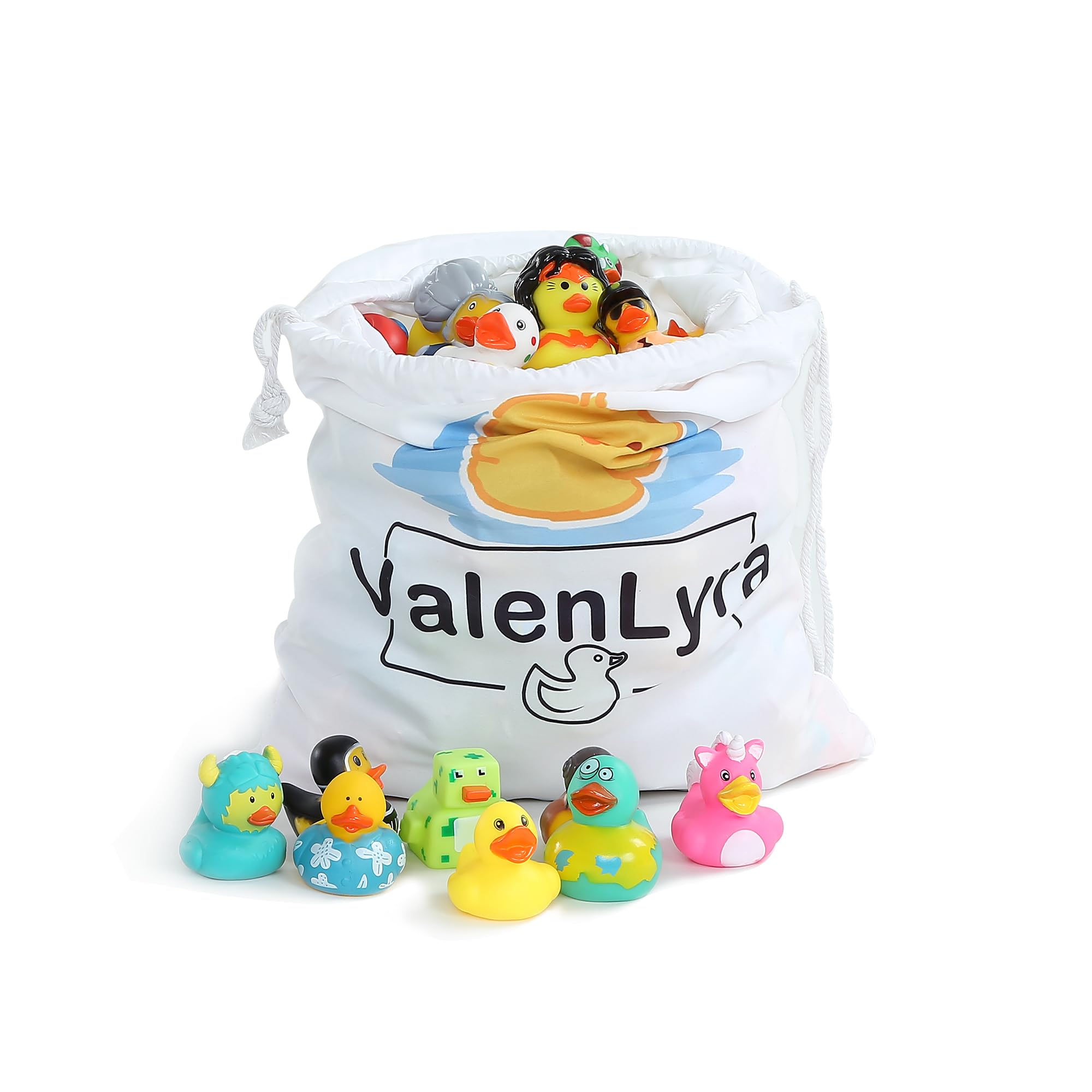 ValenLyra bath-time play ducks enhance tub time with safe, vivid designs.