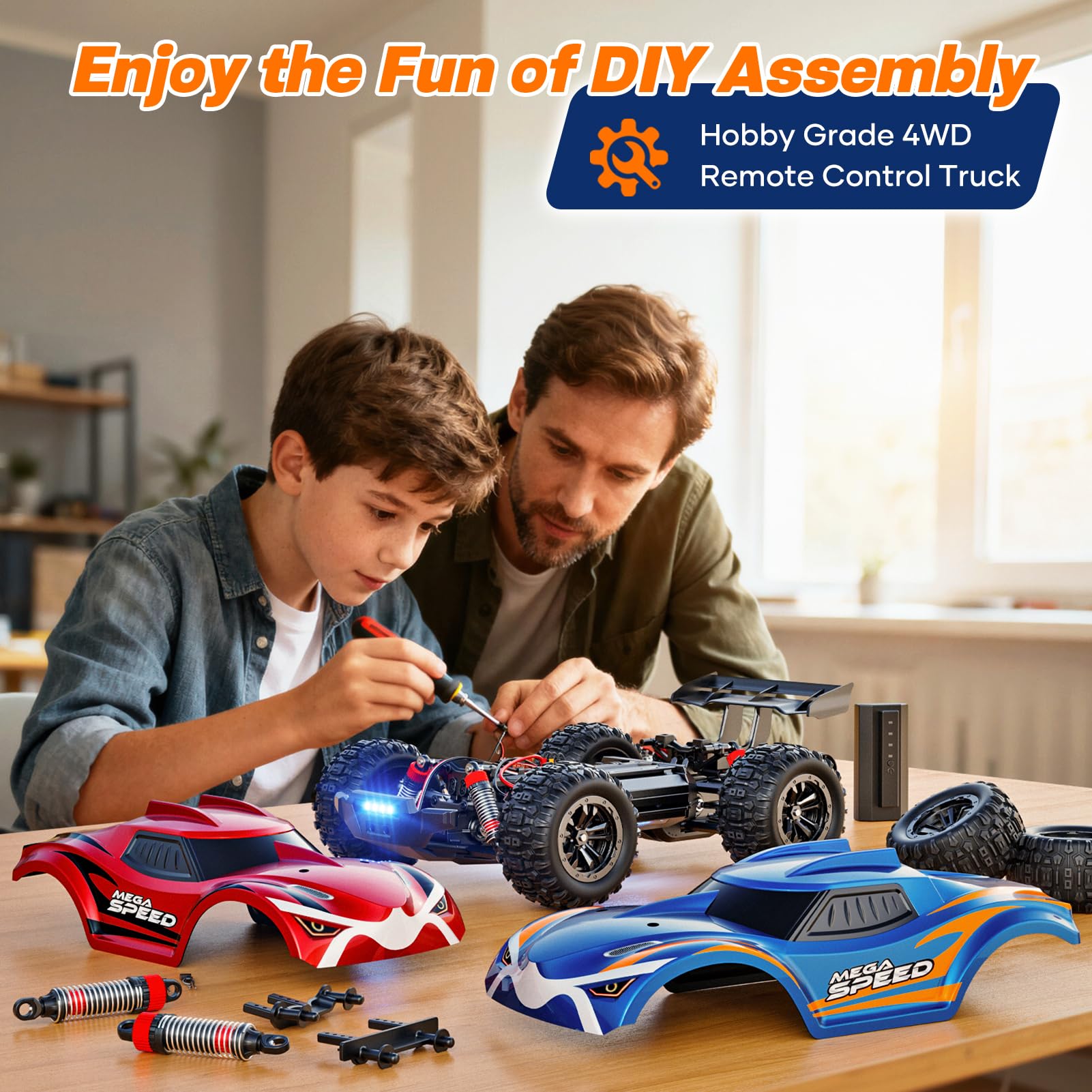 ValueTalks 1/16 RC Car durable chassis with independent suspension.