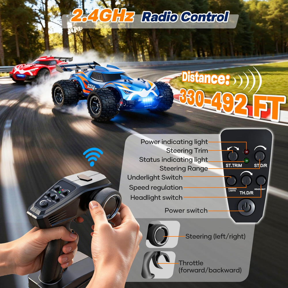 ValueTalks 1/16 RC Car off-road terrain clip highlighting rugged performance.
