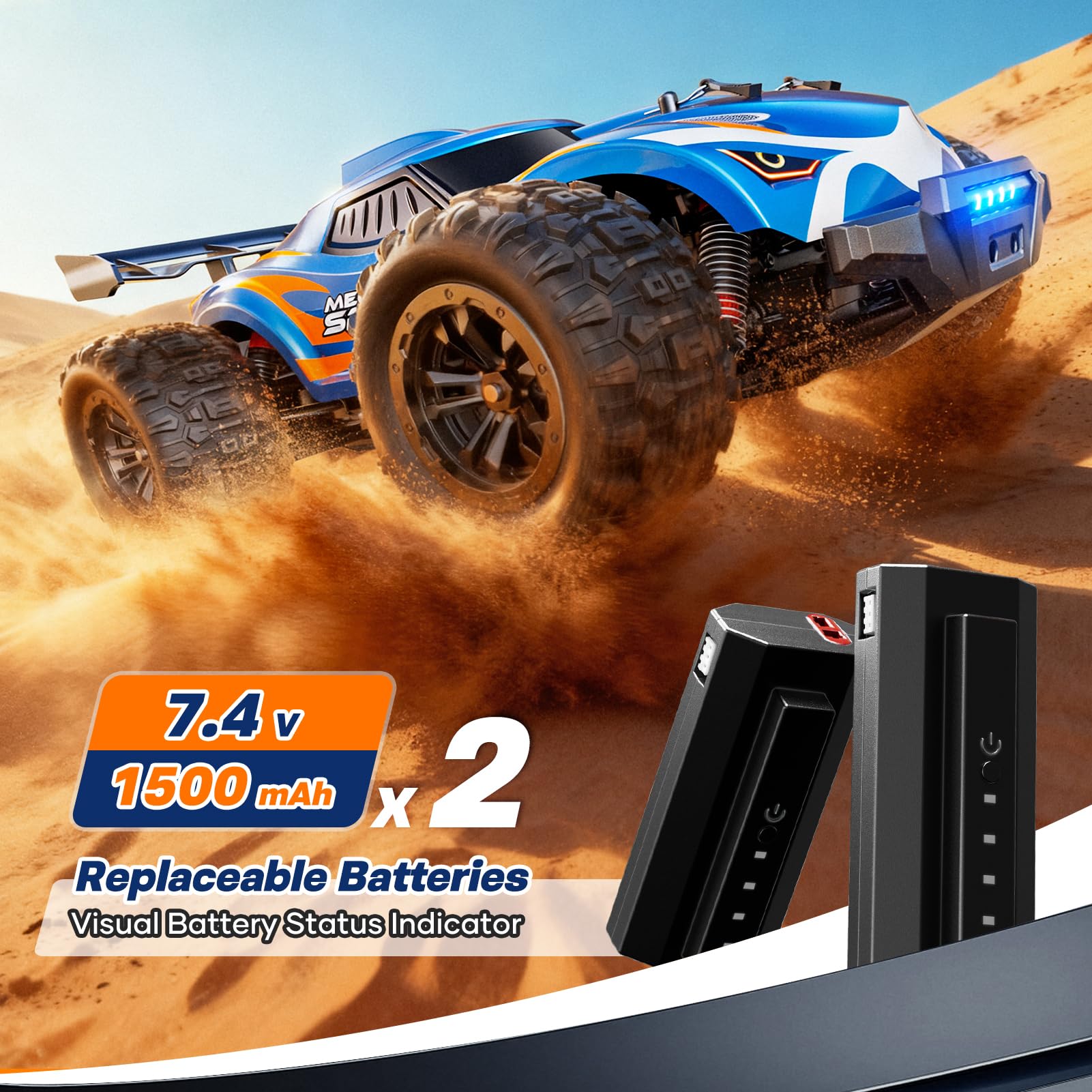 ValueTalks 1/16 RC Car RGB light strip for night thrills.