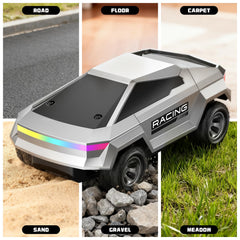 ValueTalks RC pickup truck durable tires provide grip on grass.