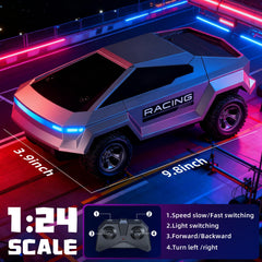 ValueTalks RC pickup truck side view ideal for precise maneuvering on rough terrain.