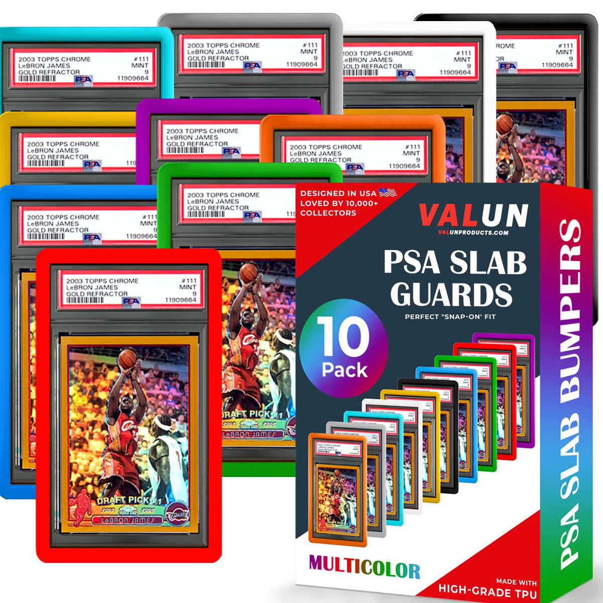 VALUN PSA Slab Bumper 10 Pack provides edge-to-edge protection for PSA slabs.