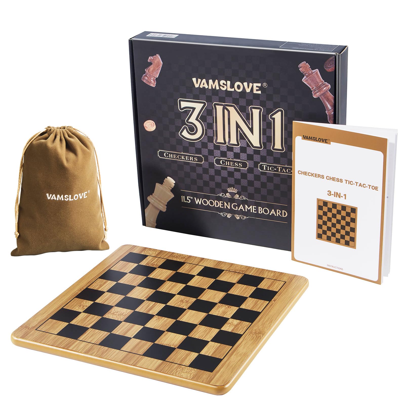 Vamslove chess pieces with felt bottoms protect surfaces