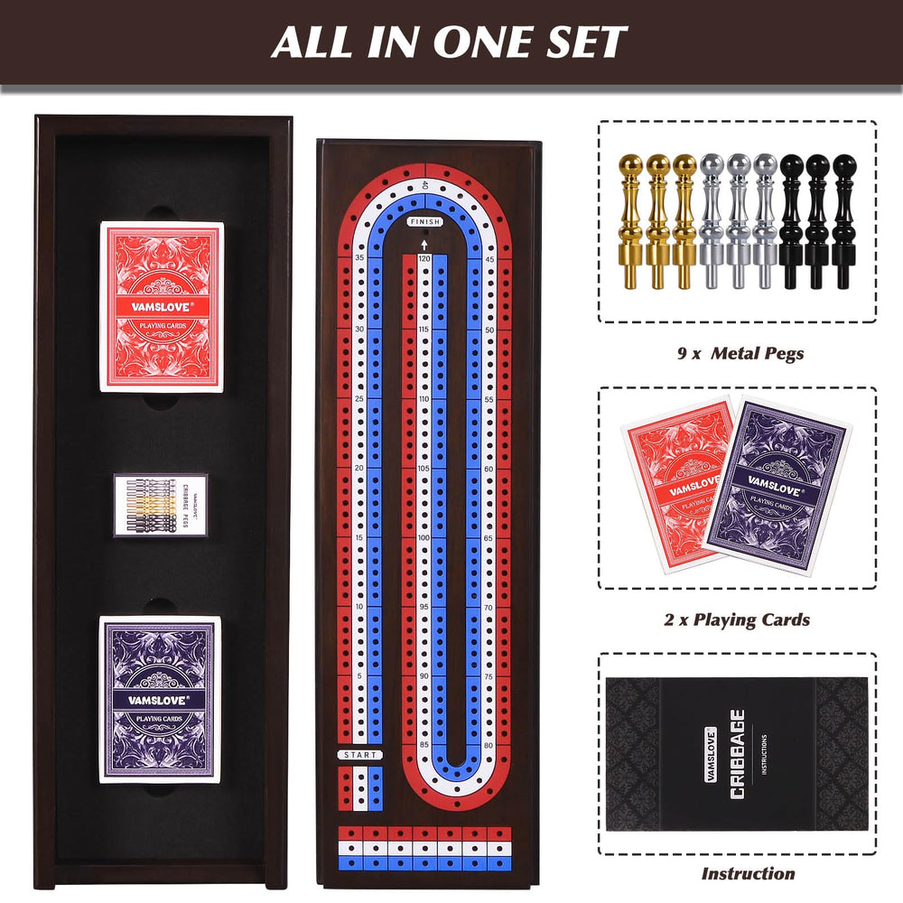 VAMSLOVE large slots hold two decks of cards and nine pegs
