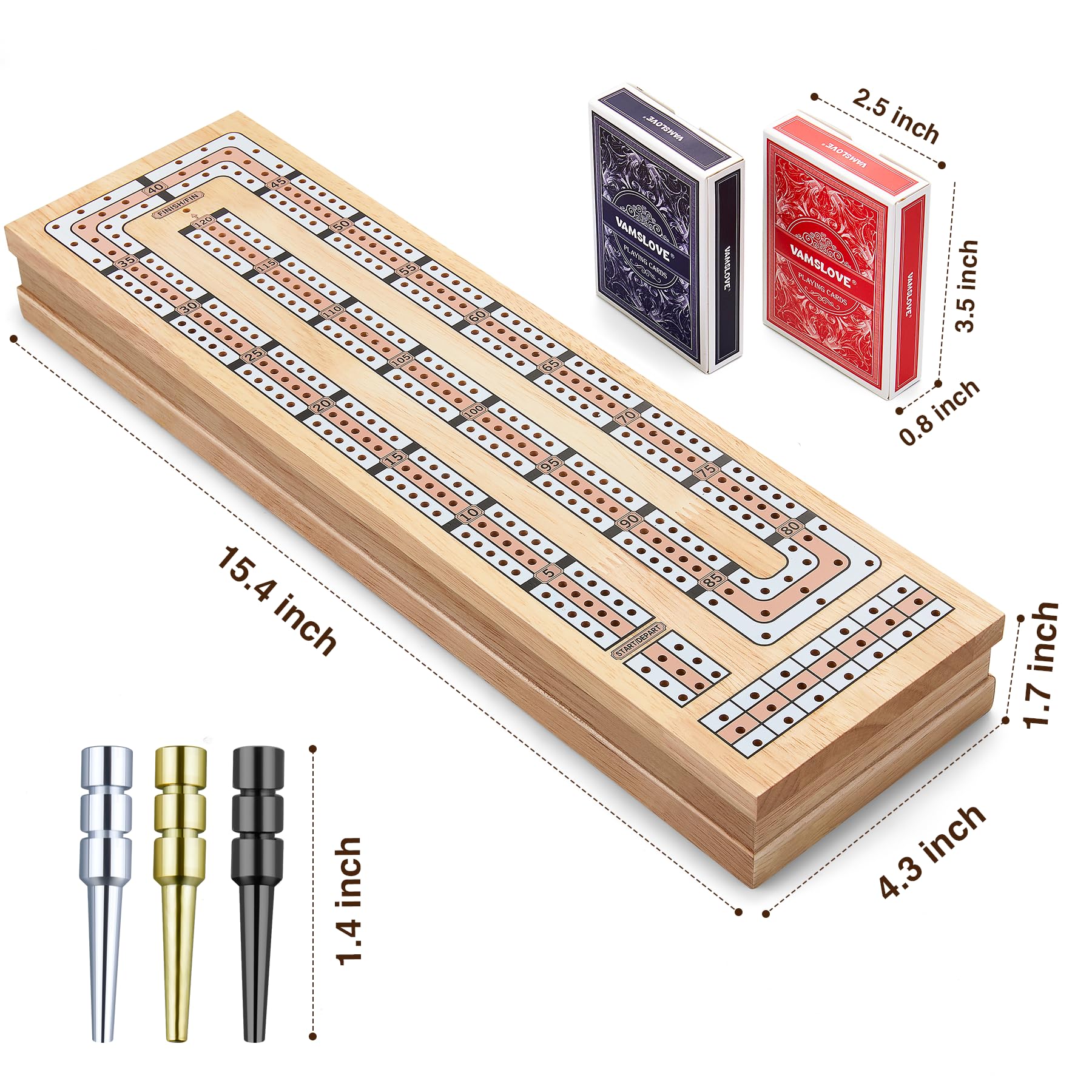 Vamslove folding cribbage board open, ready for travel-friendly game night.